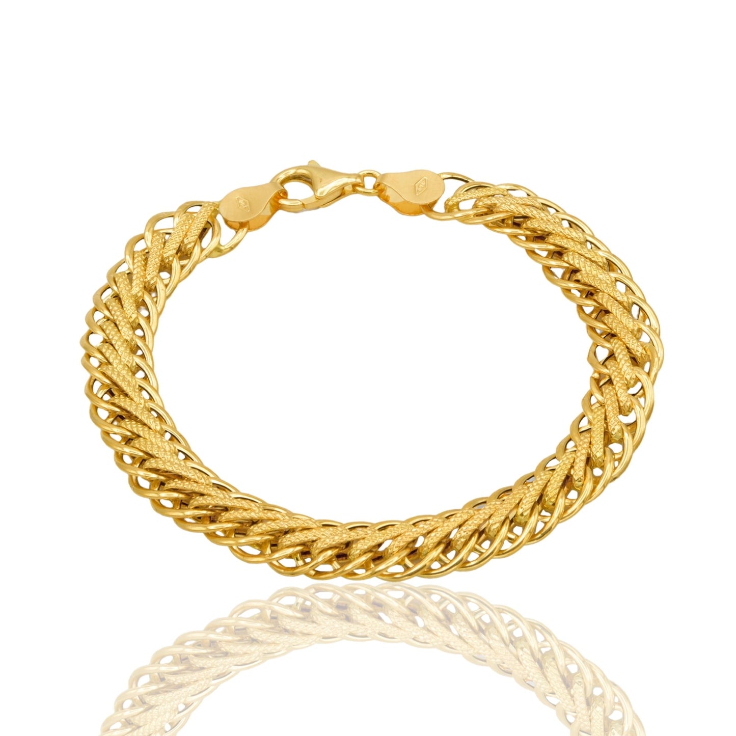 Bracciale Oro Giallo Oro 18 carati Maglie Intrecciate  Solo Oro