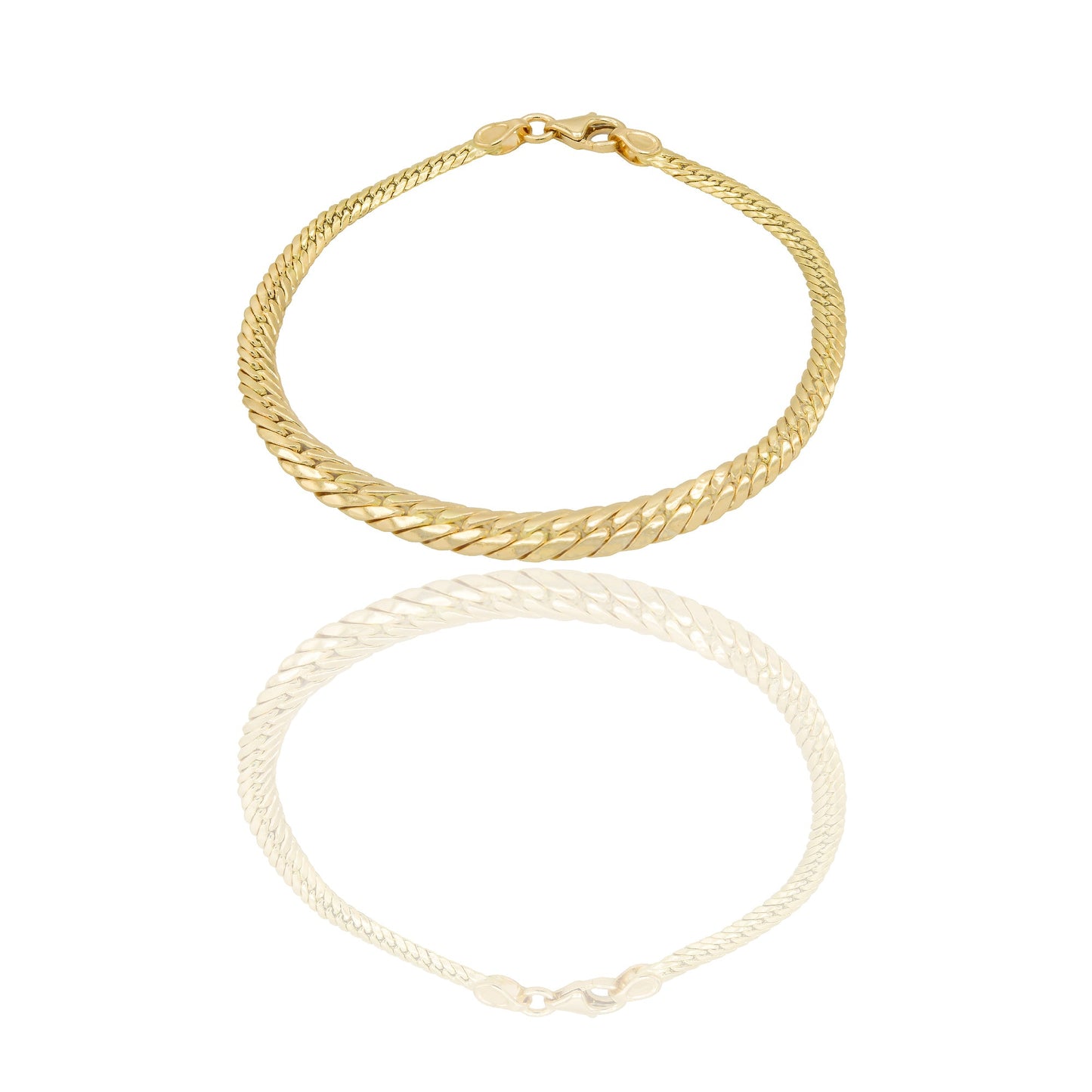 Bracciale Oro Giallo Oro 18 carati Schiena D'asino Solo Oro Lunchezza cm. 18 spessore max mm.6