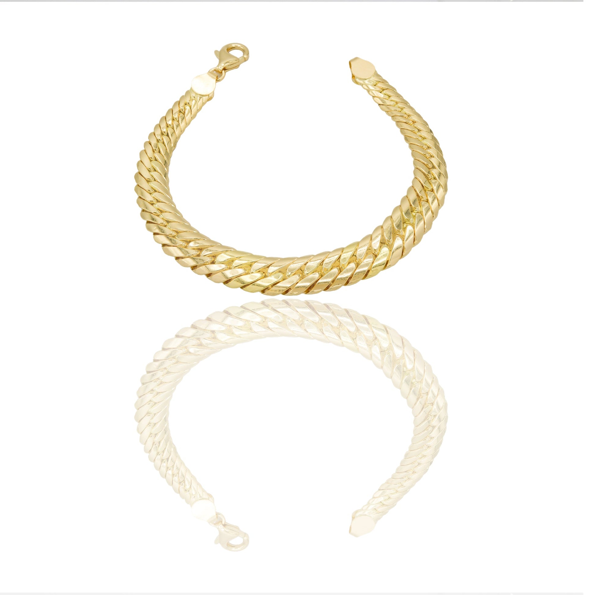 Bracciale Oro Giallo Oro 18 carati Schiena D'asino Solo Oro Lunchezza cm. 19,5 spessore max mm.10