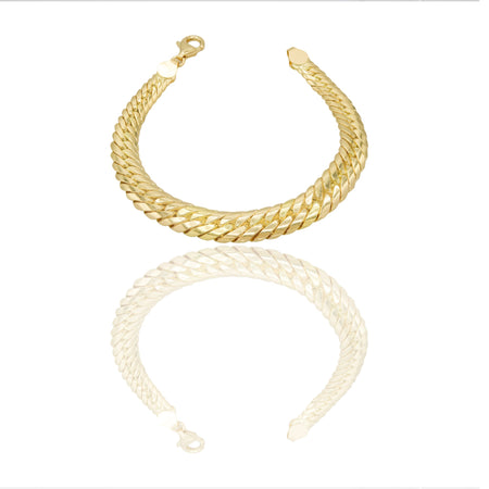 Bracciale Oro Giallo Oro 18 carati Schiena D'asino Solo Oro Lunchezza cm. 19,5 spessore max mm.10