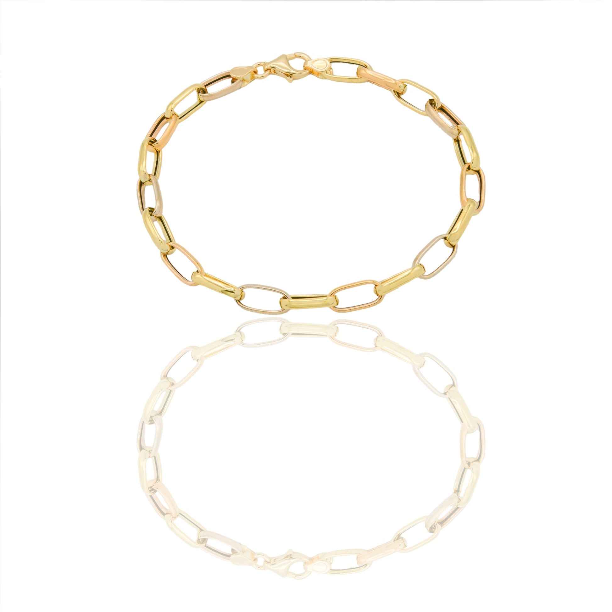 Bracciali Oro Giallo Oro Bianco, Oro Rosa Oro 18 carati maglie fantasia Solo oro 19,5cm x 0,5cm
