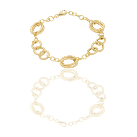 Bracciali Oro Giallo Oro 18 carati maglie fantasia Solo oro 18+2 cm x 1,1cm