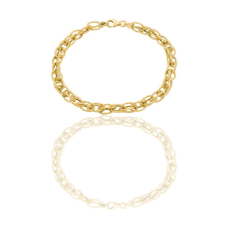 Bracciali Oro Giallo Oro 18 carati maglie fantasia Solo oro 19,5cm x 0,5cm