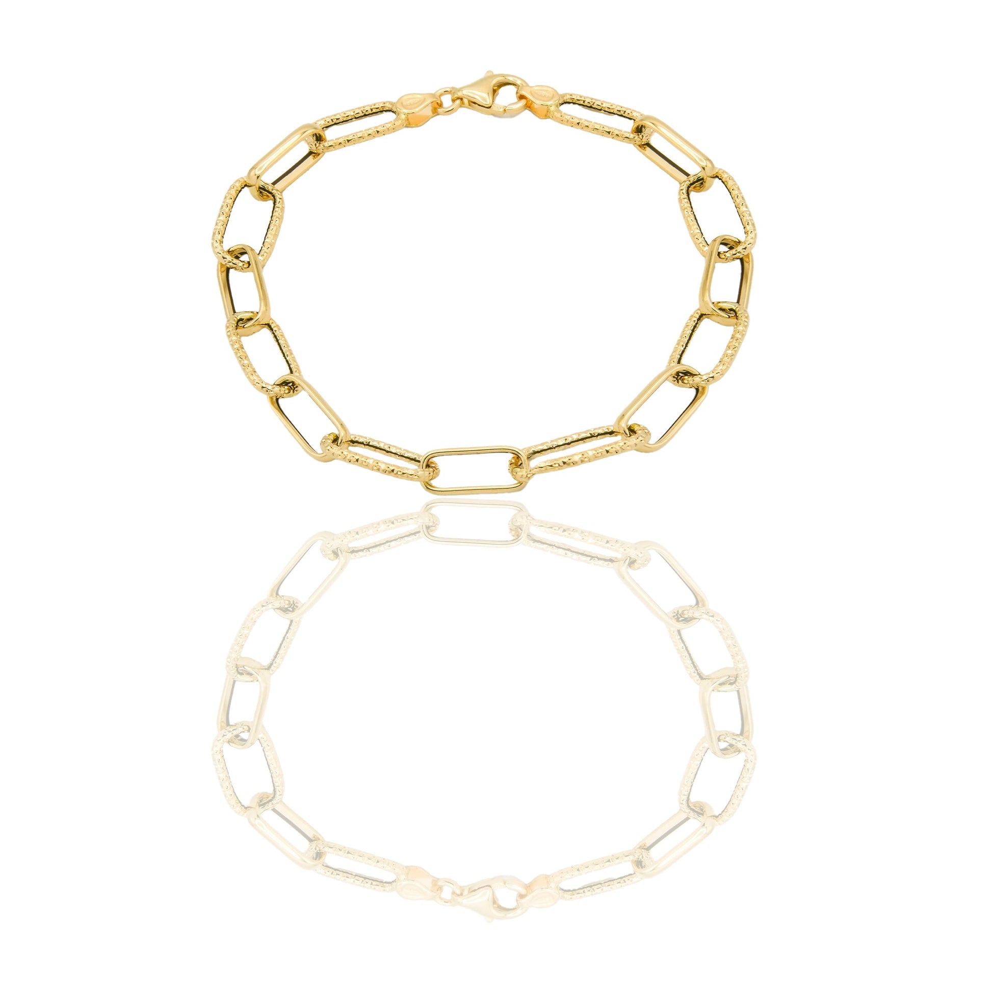 Bracciali Oro Giallo Oro 18 carati maglie fantasia Solo oro 19cm x 0,5cm