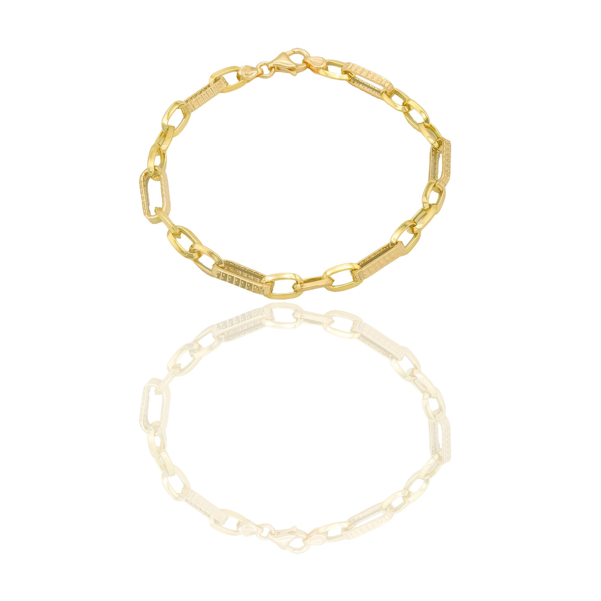Bracciali Oro Giallo Oro 18 carati maglie fantasia Solo oro 19cm x 0,5cm