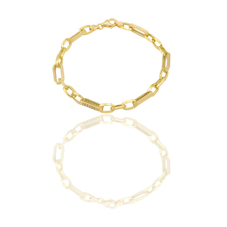 Bracciali Oro Giallo Oro 18 carati maglie fantasia Solo oro 19cm x 0,5cm