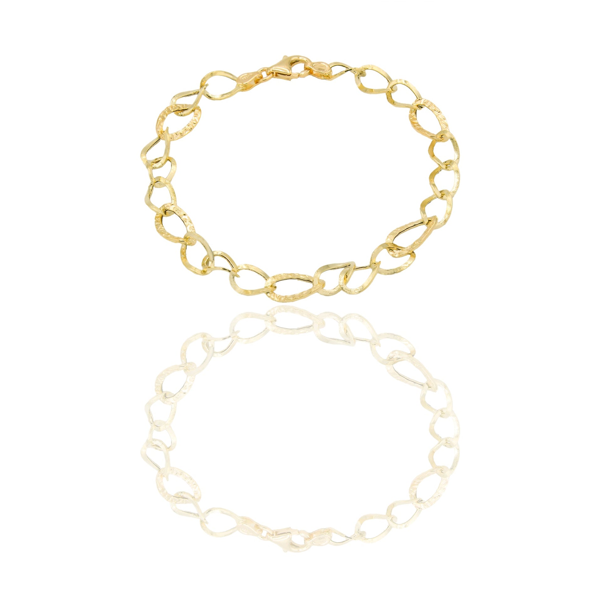 Bracciali Oro Giallo Oro 18 carati maglie fantasia Solo oro 20cm x 0,6cm