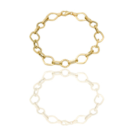Bracciali Oro Giallo Oro 18 carati maglie fantasia Solo oro 19,5cm x 1cm
