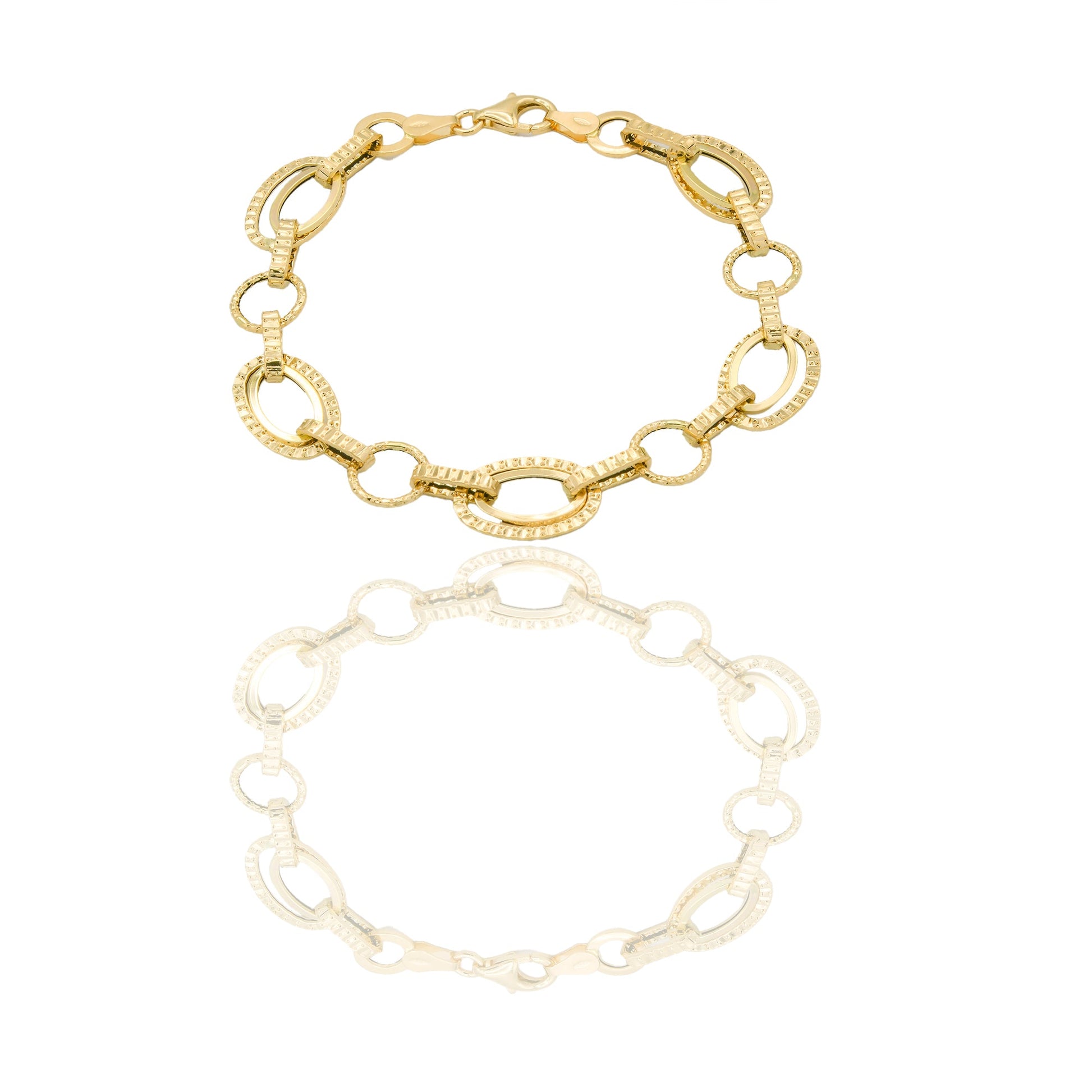 Bracciali Oro Giallo Oro 18 carati maglie fantasia Solo oro 19cm x 1cm