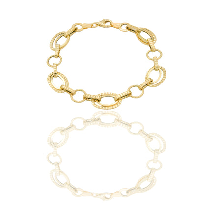 Bracciali Oro Giallo Oro 18 carati maglie fantasia Solo oro 19cm x 1cm
