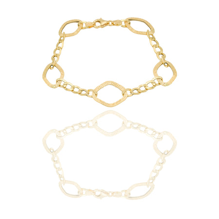 Bracciali Oro Giallo Oro 18 carati maglie fantasia Solo oro 19,5cm x 1,5cm