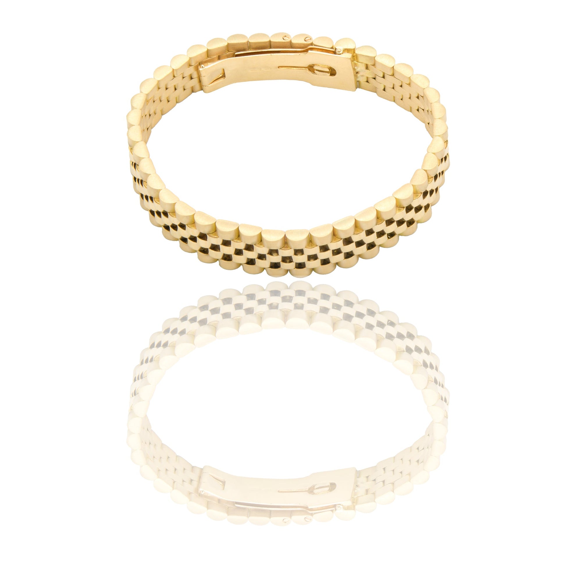 Bracciali Oro Giallo Oro 18 carati maglia giubile Solo Oro spessore 12mm