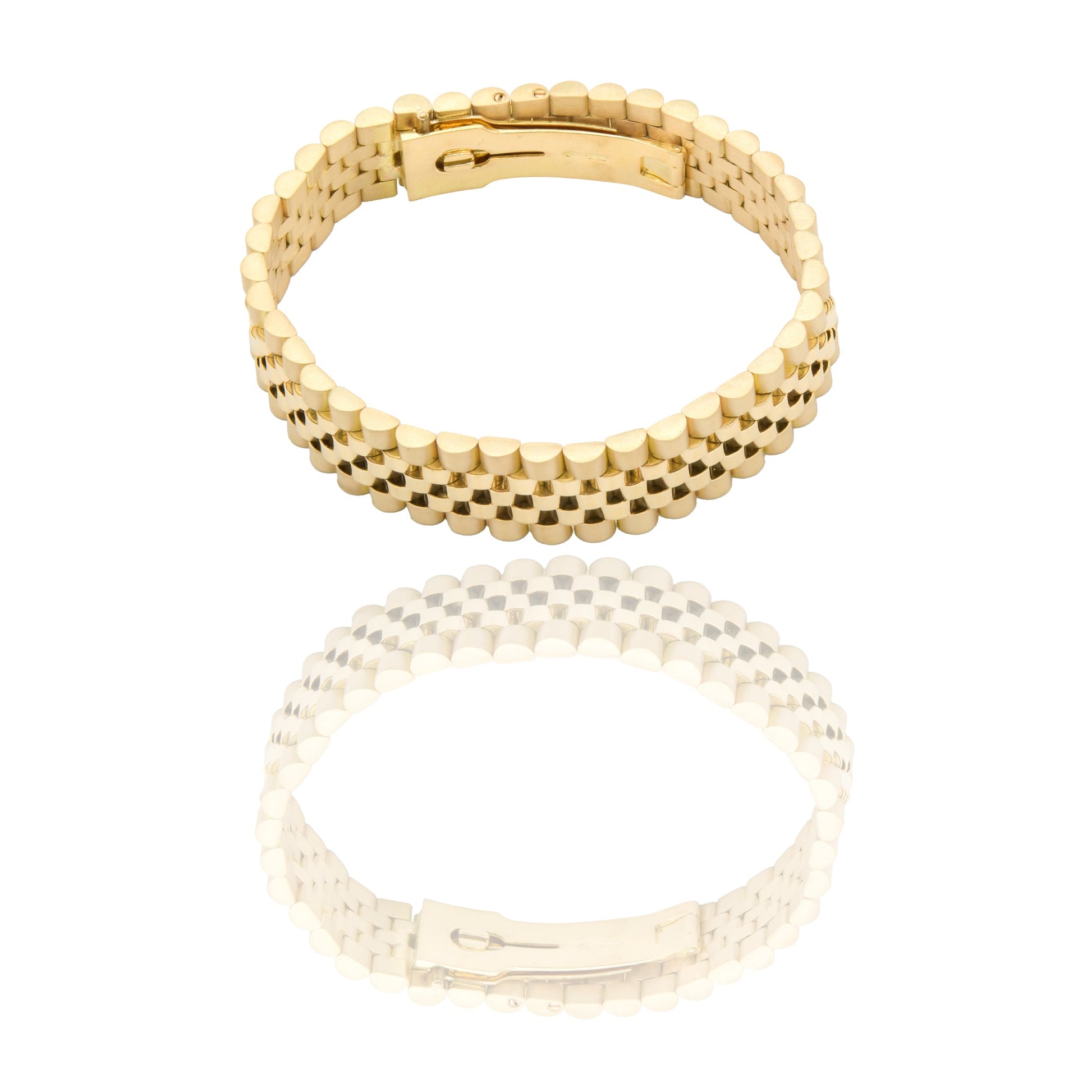 Bracciali Oro Giallo Oro 18 carati maglia giubile Solo Oro spessore 14mm