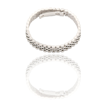 Bracciali Oro Bianco Oro 18 carati maglia giubile Solo Oro spessore 10mm