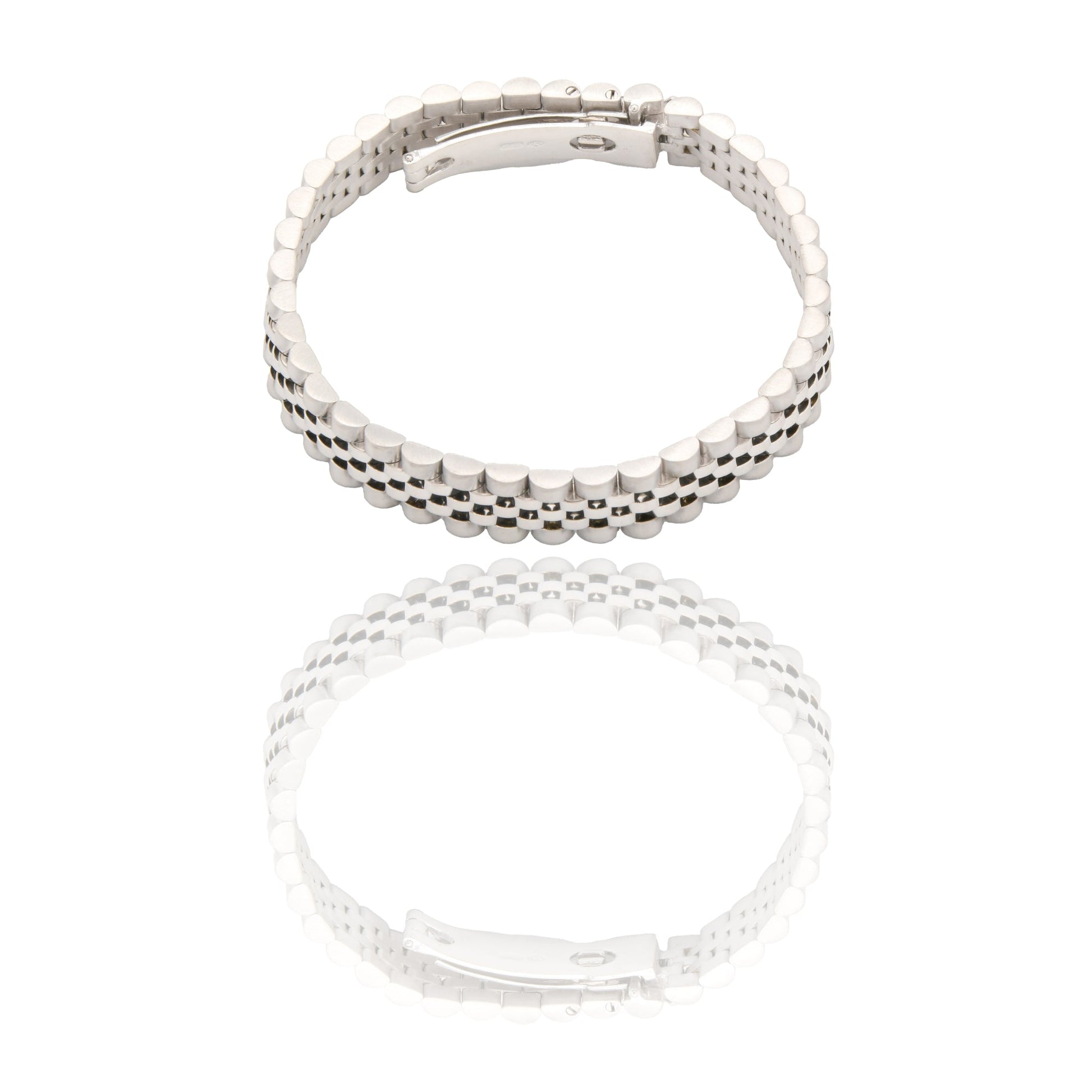 Bracciali Oro Bianco Oro 18 carati maglia giubile Solo Oro spessore 8mm