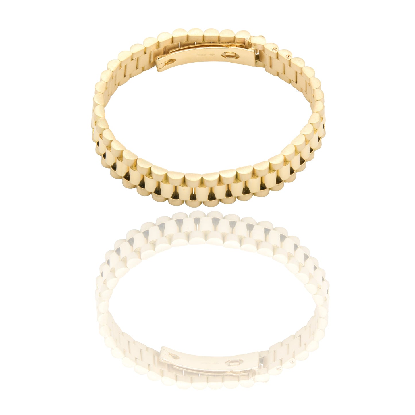 Bracciali Oro Giallo Oro 18 carati Maglia president Solo Oro spessore 12mm