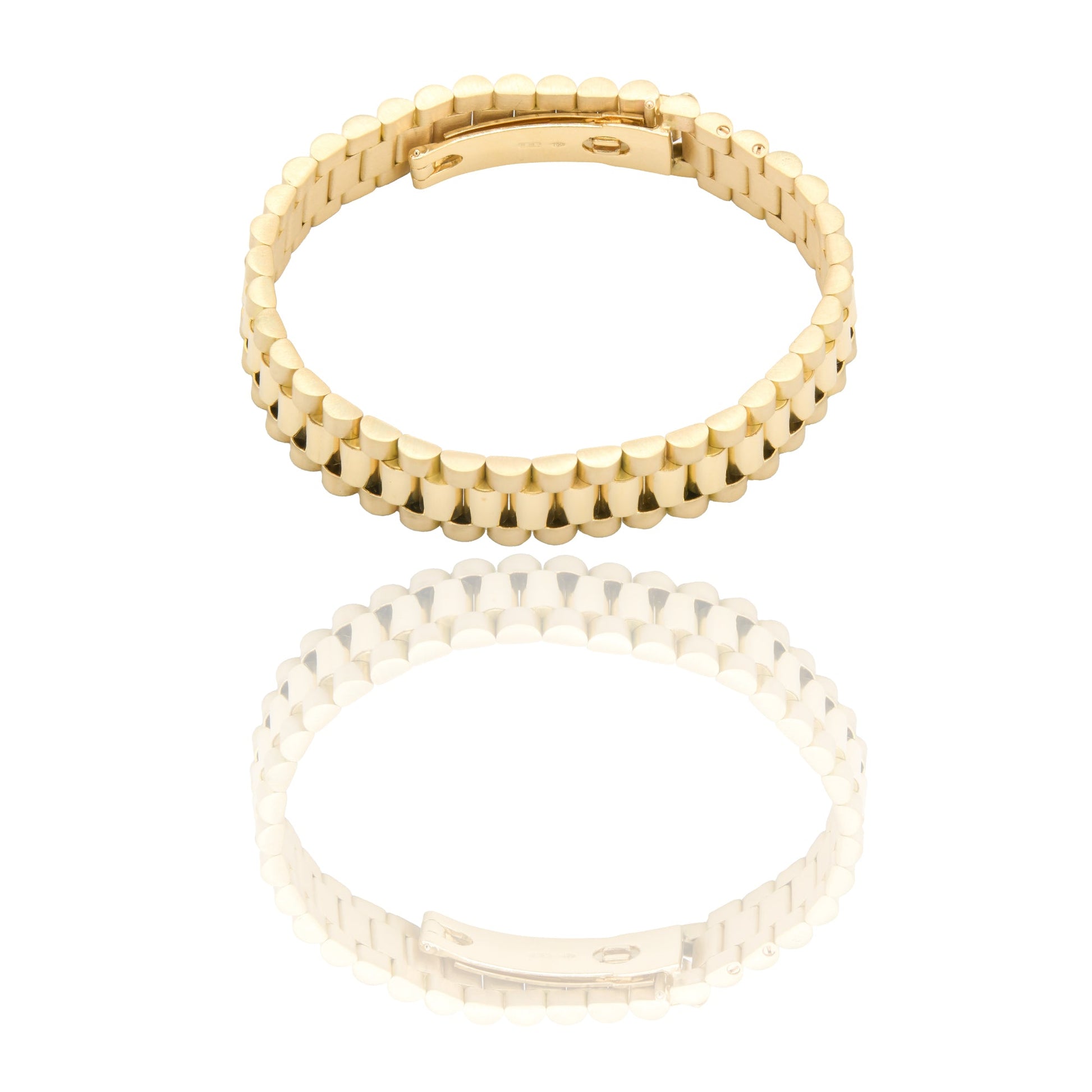 Bracciali Oro Giallo Oro 18 carati Maglia president Solo Oro spessore 12mm