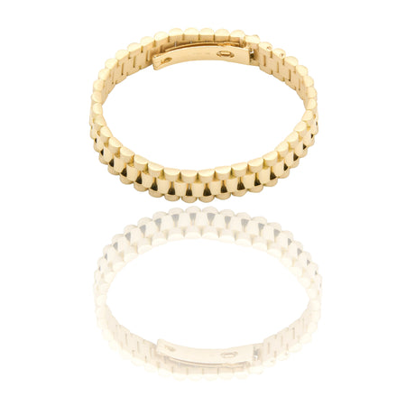 Bracciali Oro Giallo Oro 18 carati Maglia president Solo Oro spessore 12mm