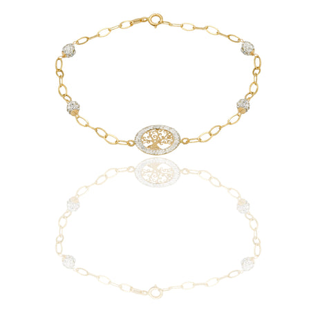 Bracciali Oro Giallo Maglia  Resina e Zirconi cm. 18,5