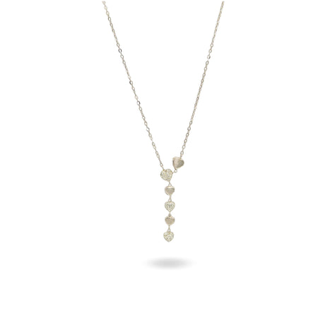 Collana Oro Bianco Oro 18 carati Catena Con  Elementi Zirconati Zirconi Bianchi