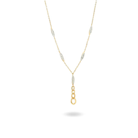 Collana Oro Giallo Oro 18 carati Catena Con  Elementi Zirconati Zirconi Bianchi