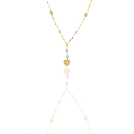 collana Oro Giallo Catena vuota, Stampato  Zirconi Bianchi Cm. 45