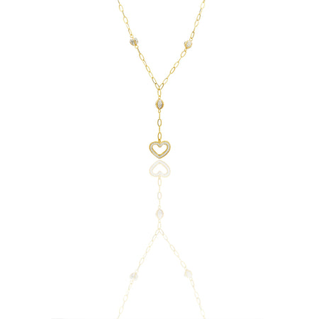 collana Oro Giallo Catena vuota, Stampato  Zirconi Bianchi Cm. 45