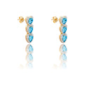 ORECCHINI DONNA TRILOGY CUORI PENDENTI CONTORNO PAVE'