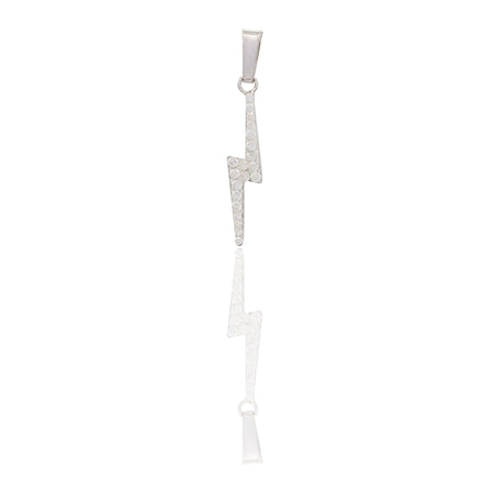 Ciondolo Oro Bianco Oro 18 carati Saetta Zirconata Zirconi Bianchi cm.3