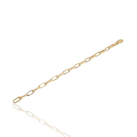 Bracciale Oro Giallo Oro 18 carati Catena Allungata Satinata E Lucida Solo Oro