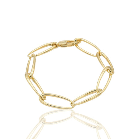 BRACCIALE CATENA OVALI IRREGOLARI DA CM.2 LUCIDI