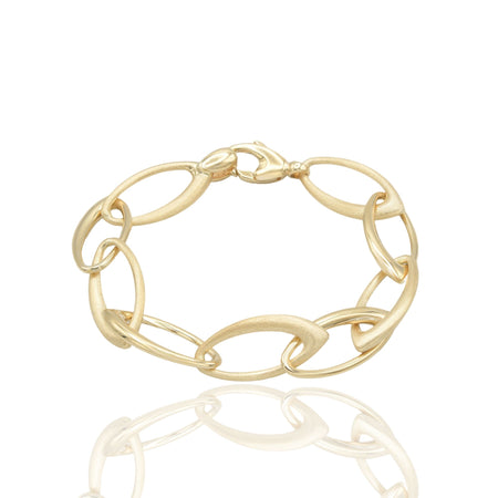 BRACCIALE CATENA CON OVALI IRREGOLARI A PUNTA