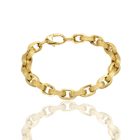 Bracciale Oro Giallo Oro 18 carati Rolo' Tondo Da Cm 0.5 Satinati Solo Oro cm. 19,5