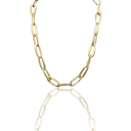 Collana Oro Giallo Oro 18 carati Ovali Irregolari Da Cm.2 Solo Oro mis.2 cm.50