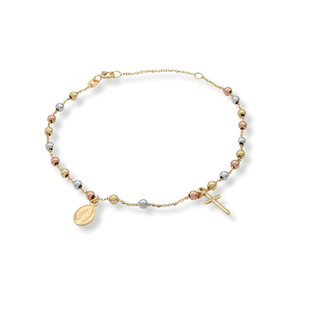 Bracciale Oro Giallo, Oro Bianco, Oro Rosa Oro 18 carati Rosario Modello Pendente Solo Oro Sfera mm. 3