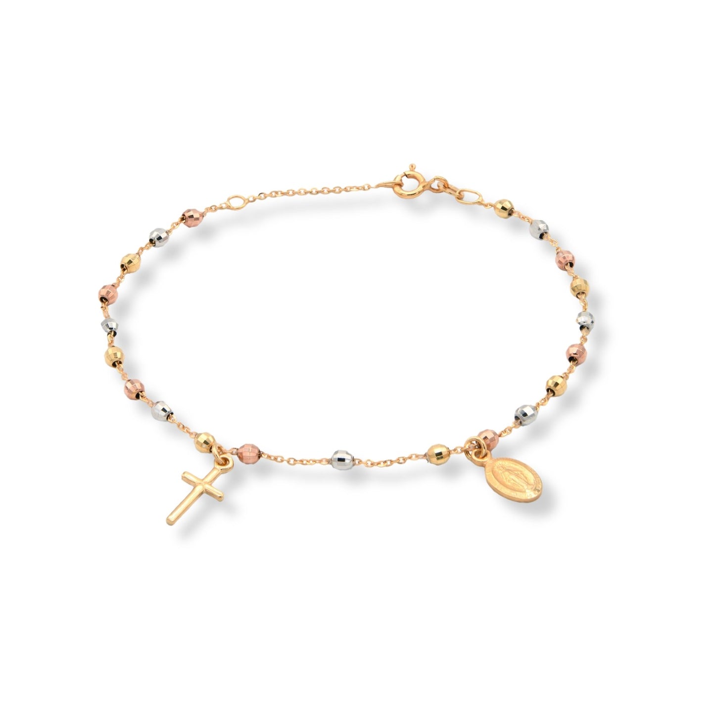 Bracciale Oro Giallo, Oro Bianco, Oro Rosa Oro 18 carati Rosario Modello Pendente Solo Oro Sfera mm. 3