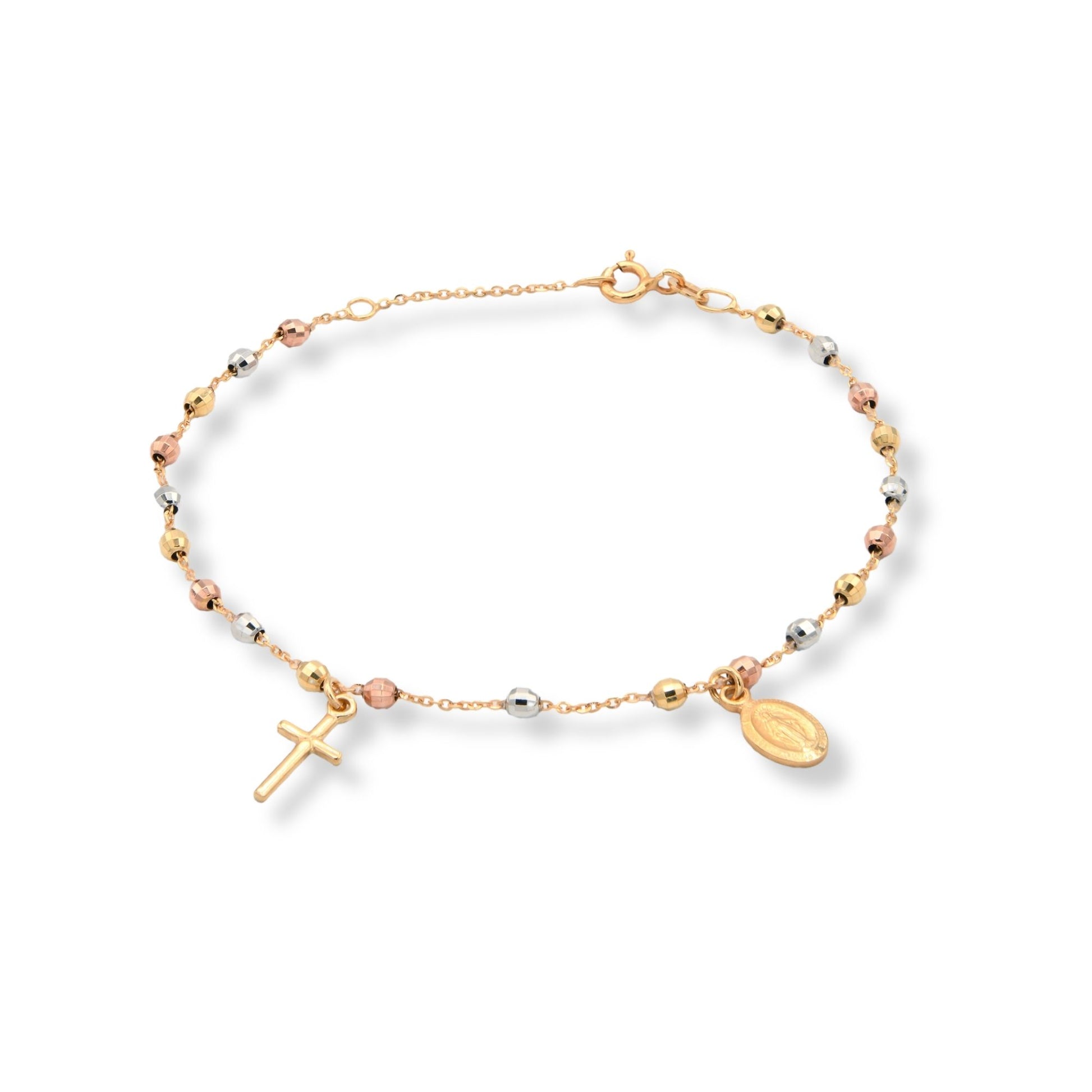 Bracciale Oro Giallo, Oro Bianco, Oro Rosa Oro 18 carati Rosario Modello Pendente Solo Oro Sfera mm. 3