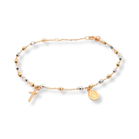 Bracciale Oro Giallo, Oro Bianco, Oro Rosa Oro 18 carati Rosario Modello Pendente Solo Oro Sfera mm. 3