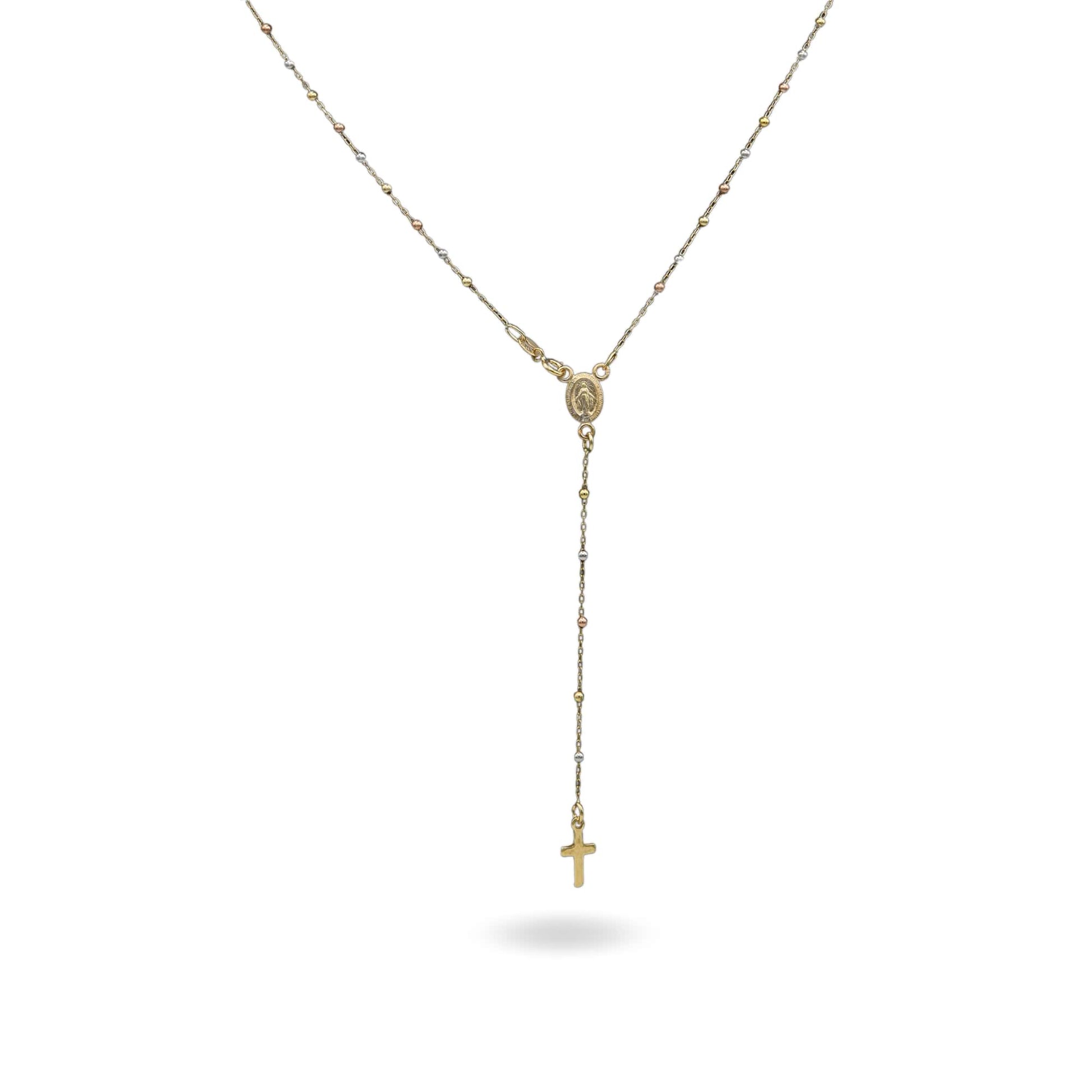 Collana Oro Giallo, Oro Bianco, Oro Rosa Oro 18 carati Rosario Pendente Solo Oro
