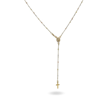 Collana Oro Giallo, Oro Bianco, Oro Rosa Oro 18 carati Rosario Pendente Solo Oro