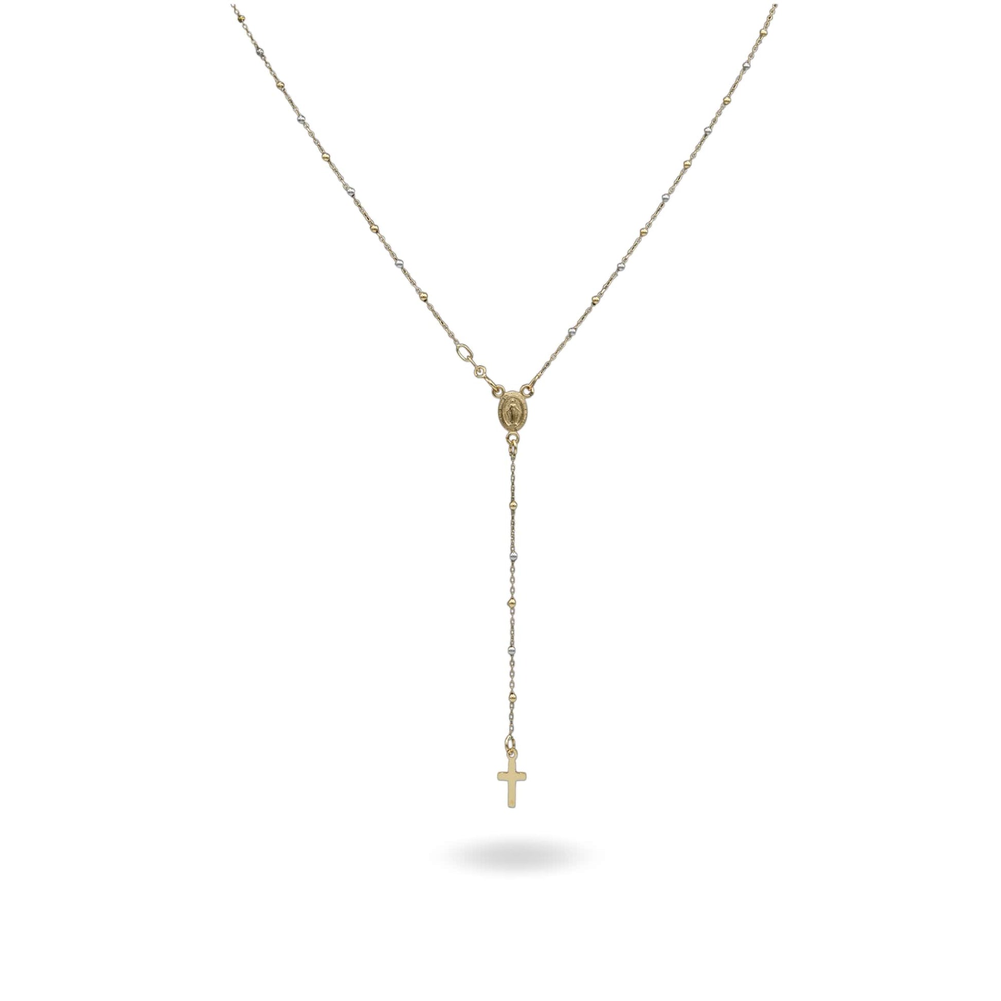 Collana Oro Giallo, Oro Bianco Oro 18 carati Rosario Pendente Solo Oro
