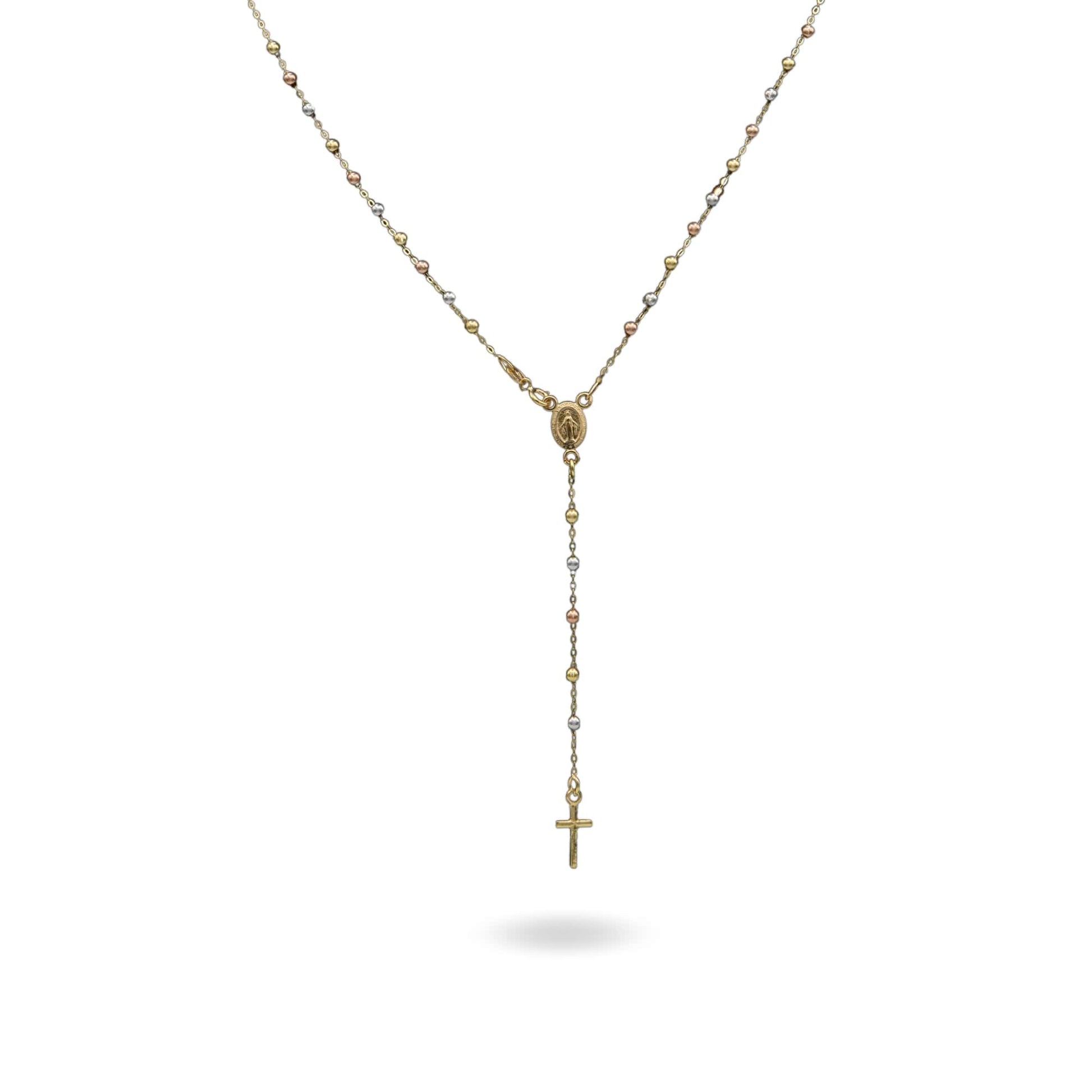 Collana Oro Giallo, Oro Bianco, Oro Rosa Oro 18 carati Rosario Pendente Solo Oro