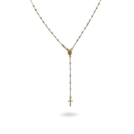 Collana Oro Giallo, Oro Bianco, Oro Rosa Oro 18 carati Rosario Pendente Solo Oro