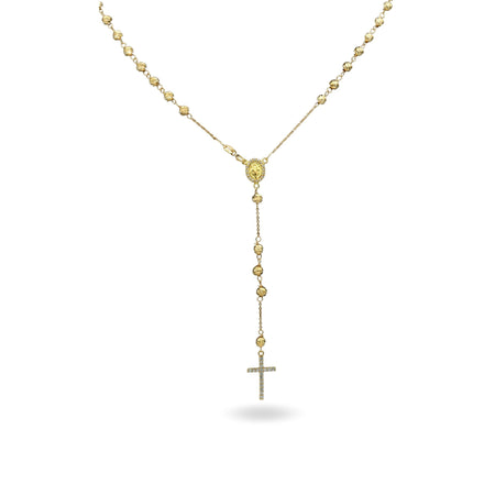 Collana Oro Giallo Oro 18 carati Rosario Pendente Sfere Slash Solo Oro Sfera mm. 4 cm.60