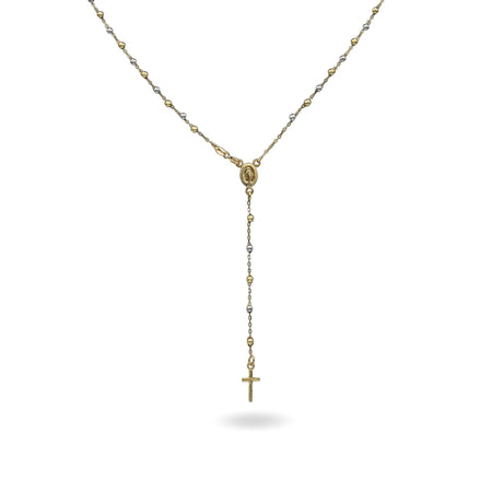 Collana Oro Giallo, Oro Bianco Oro 18 carati Rosario Pendente Solo Oro