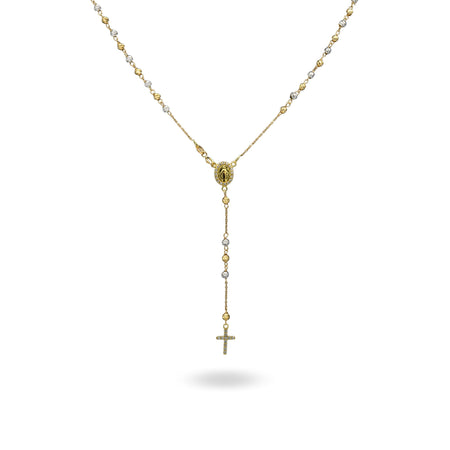 Collana Oro Giallo Oro 18 carati Rosario Pendente Sfere Slash Solo Oro Sfera mm.3 cm.60