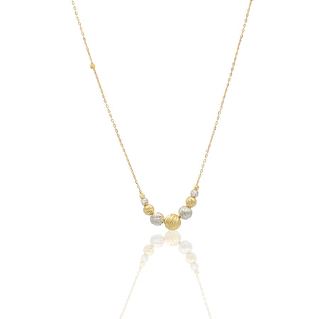 Collana Oro Giallo, Oro Bianco, Oro Rosa Oro 18 carati Sfere Slash Centrali A Scalare Solo Oro 