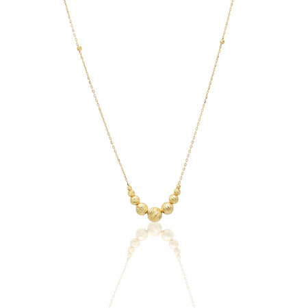 Collana Oro Giallo Oro 18 carati Sfere Slash Centrali A Scalare Solo Oro