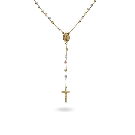 Collana Oro Giallo, Oro Bianco, Oro Rosa, Oro Nero, Oro Brunito Oro 18 carati Rosario Modello Pendente Solo Oro 60 cm.Sfera mm. 4