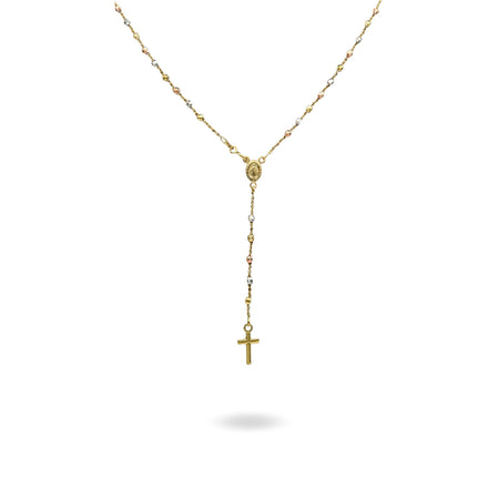 Collana Oro Bianco, Oro Giallo, Oro Rosa Oro 18 carati Rosario Modello Pendente Solo Oro 50 cm.Sfera mm 3